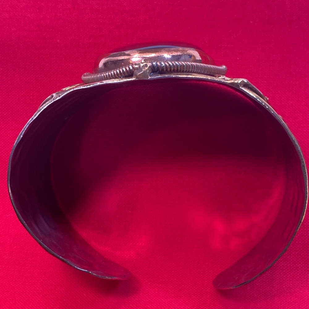 Handmade Onyx Mixed Metal Cuff Bracelet - Picture 4 of 11